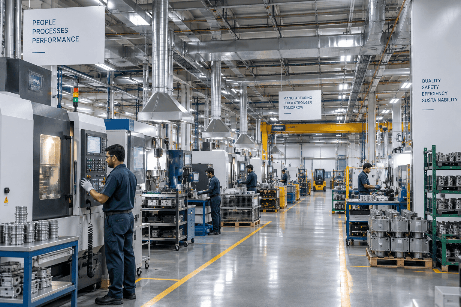 Broad industrial factory environment
